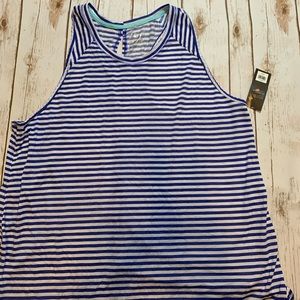 NWT Old Navy Blue and White Stripe Scallop Active